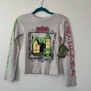 Beetlejuice Kids Long Sleeve Shirt Graphic‎ House Spooky Halloween Size S